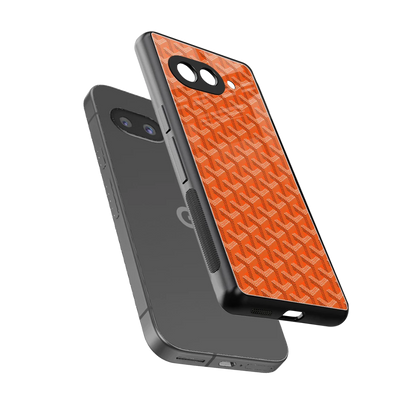 Fusion Wave Orange sleek google pixel 10a cover with tempered glass back and TPU edges