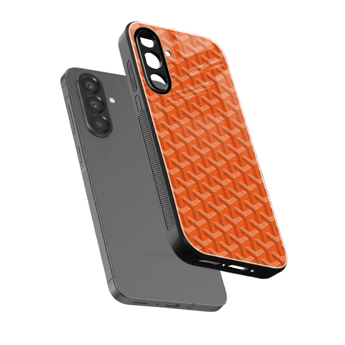 Fusion Wave Orange sleek samsung galaxy a36 5g cover with tempered glass back and TPU edges