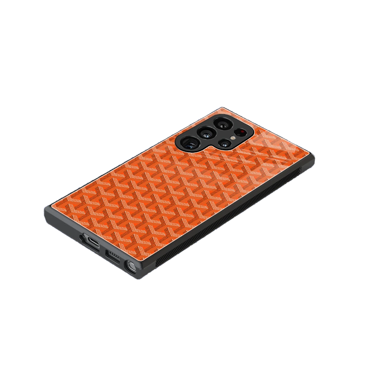 Fusion Wave Orange stylish phone case for samsung galaxy s23 ultra | glossy glass and slim fit