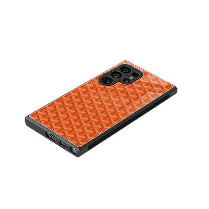 Fusion Wave Orange stylish phone case for samsung galaxy s23 ultra | glossy glass and slim fit