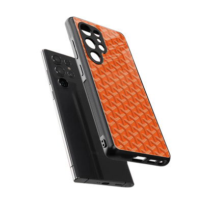 Fusion Wave Orange sleek samsung galaxy s25 ultra cover with tempered glass back and TPU edges