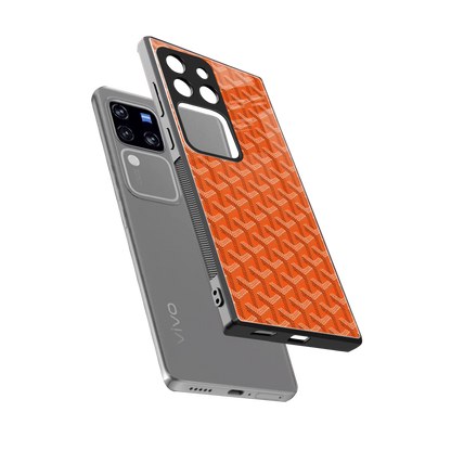 Fusion Wave Orange sleekvivo v30 pro cover with tempered glass back and TPU edges