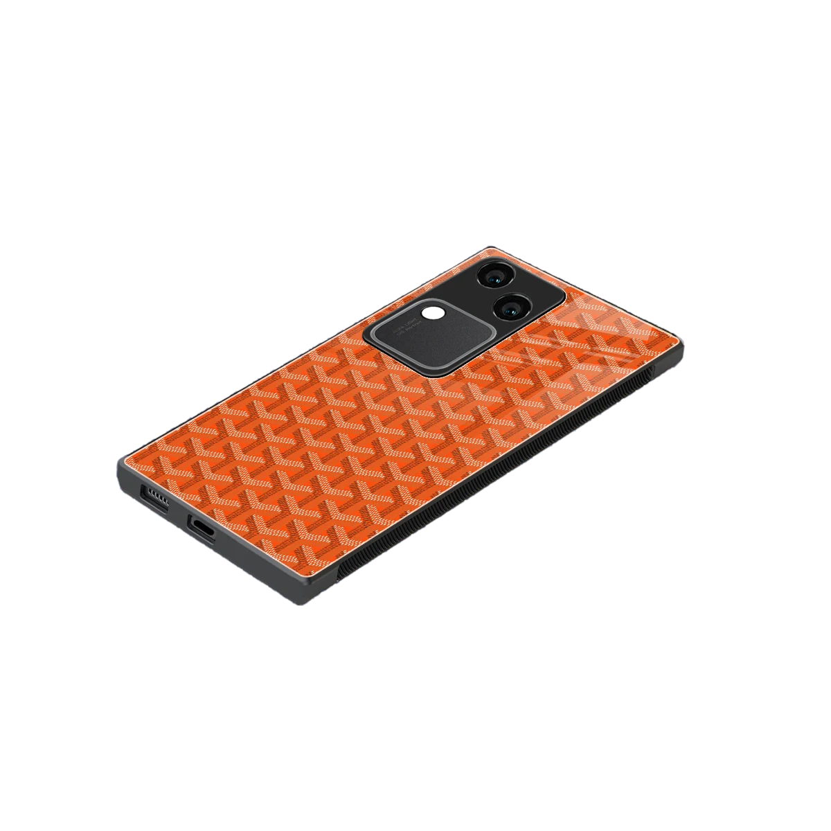 Fusion Wave Orange stylish phone case for vivo v30 | glossy glass and slim fit