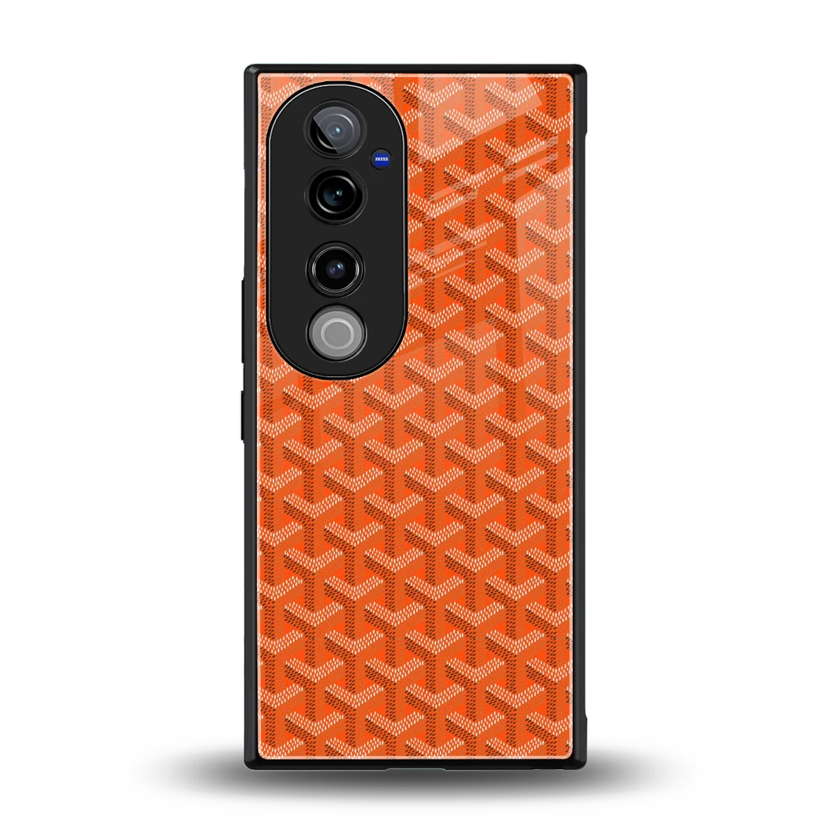 Fusion Wave Orange back phone cover | glass case for vivo v40 pro