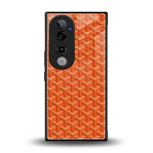 Fusion Wave Orange back phone cover | glass case for vivo v40 pro
