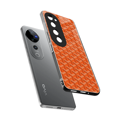 Fusion Wave Orange sleek vivo v40 pro cover with tempered glass back and TPU edges