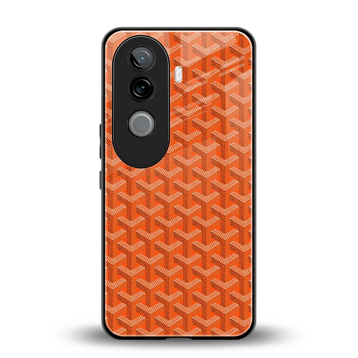 Fusion Wave Orange back phone cover | glass case for vivo v40e