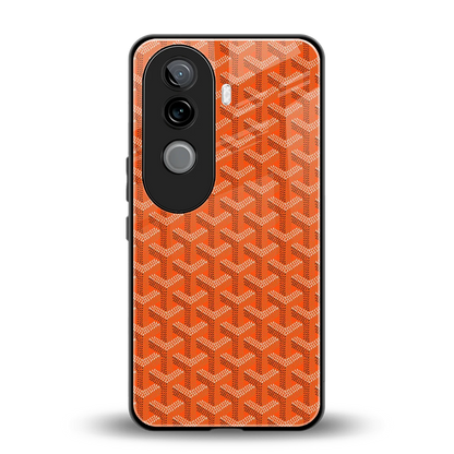 Fusion Wave Orange back phone cover | glass case for vivo v40e