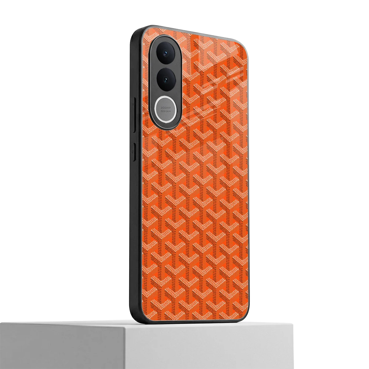 Fusion Wave Orange vivo v70 fe mobile cover | shockproof glass phone case