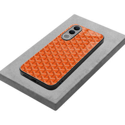 Fusion Wave Orange stylish phone case for vivo v70 fe | glossy glass and slim fit