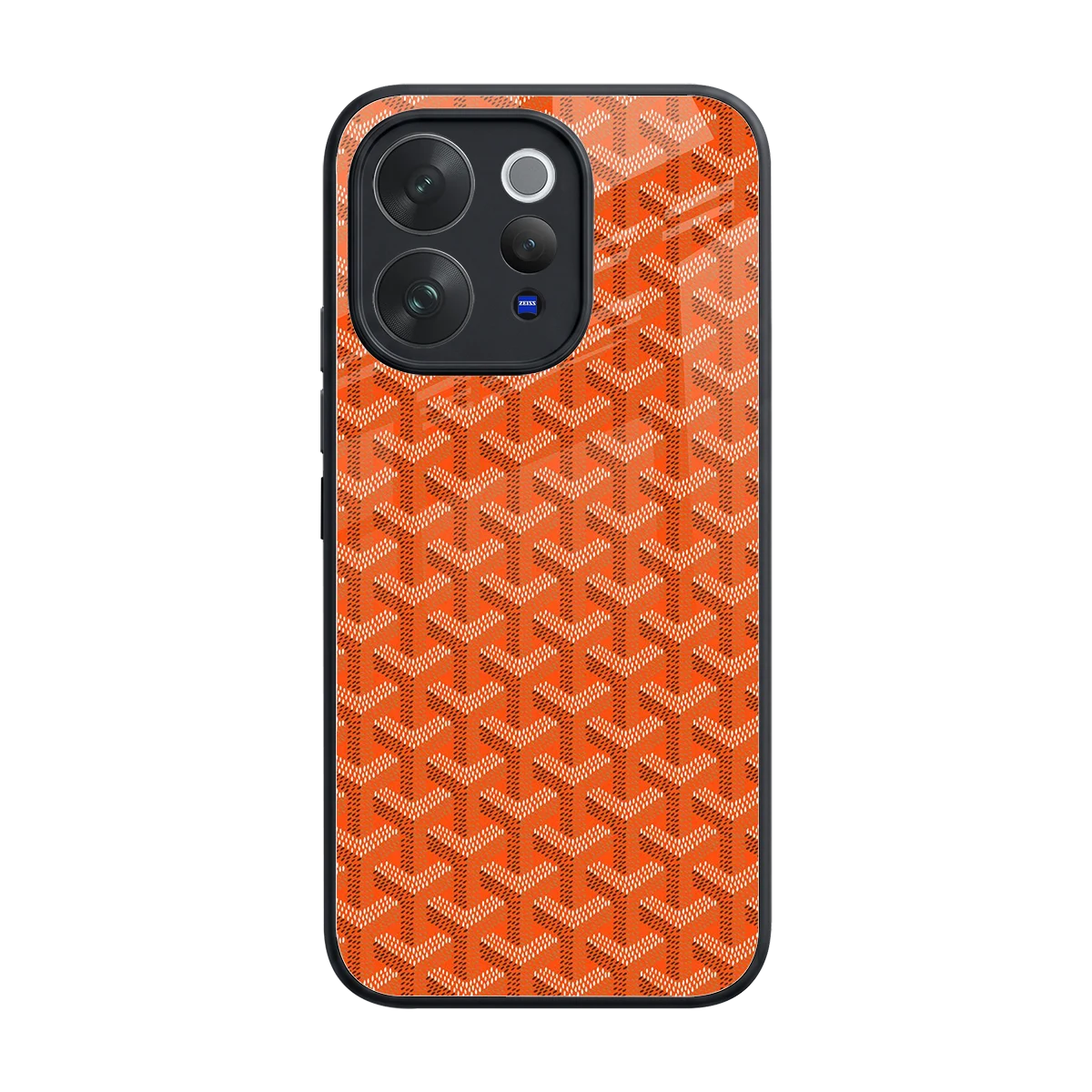 Fusion Wave Orange back phone cover | glass case for vivo v70
