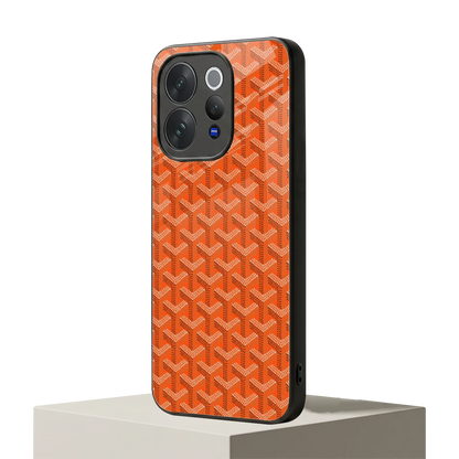 Fusion Wave Orange vivo v70 mobile cover | shockproof glass phone case