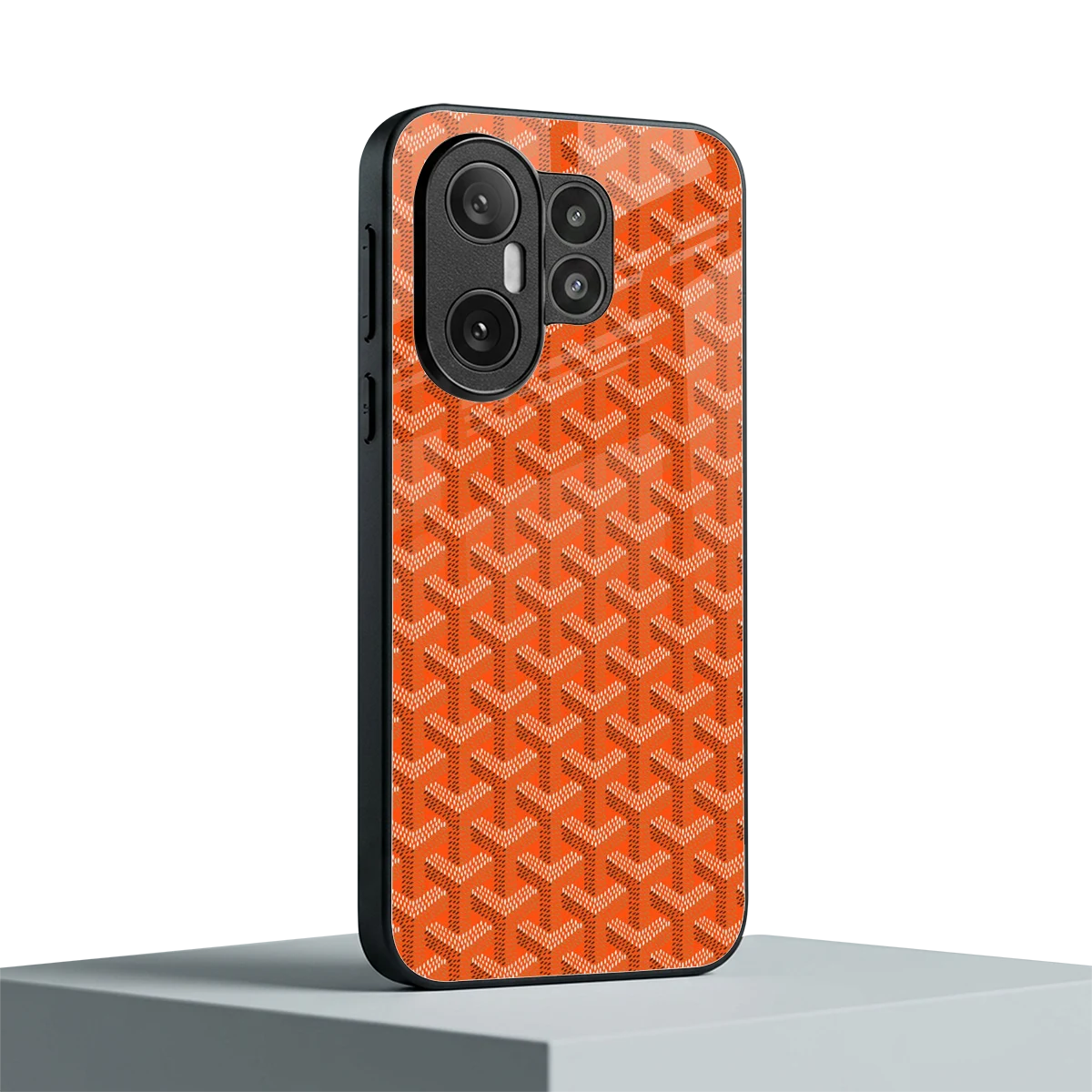 Fusion Wave Orange vivo x200 fe mobile cover | shockproof glass phone case