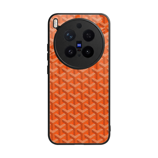 Fusion Wave Orange back phone cover | glass case for vivo x300 pro