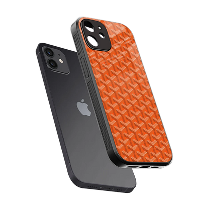 Fusion Wave Orange sleek iphone 12 cover with tempered glass back and TPU edges
