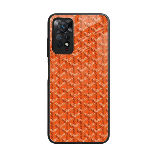 Fusion Wave Orange back phone cover | glass case for redmi note 11 pro