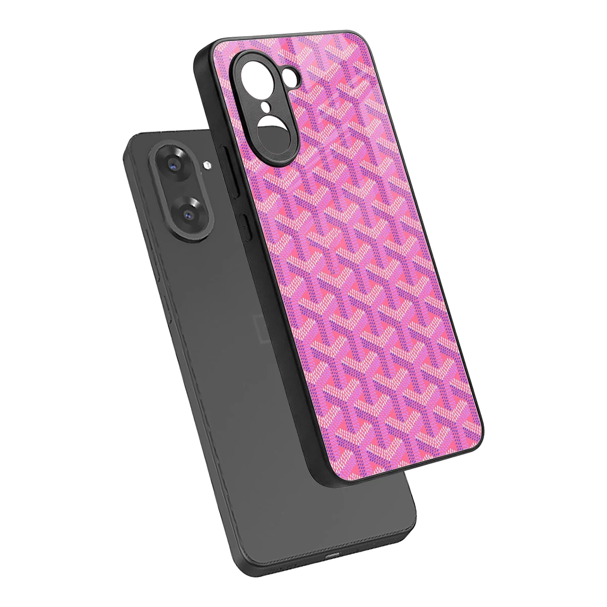 Fusion Wave Pink sleek oneplus nord ce5 5g cover with tempered glass back and TPU edges