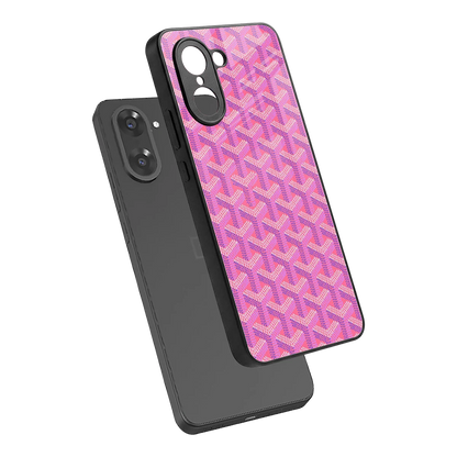 Fusion Wave Pink sleek oneplus nord ce5 5g cover with tempered glass back and TPU edges
