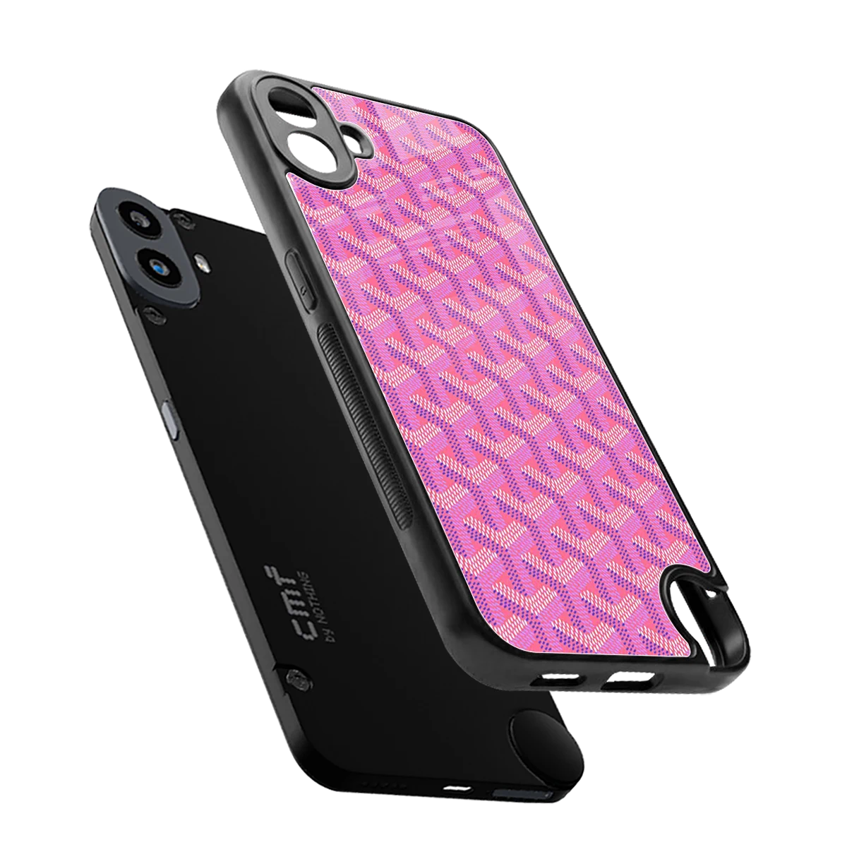 Fusion Wave Pink sleek cmf nothing phone 1 cover with tempered glass back and TPU edges
