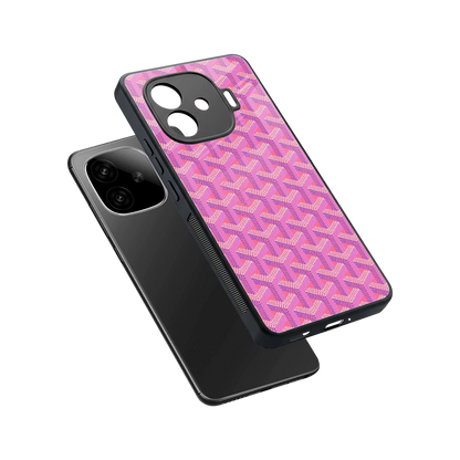 Fusion Wave Pink sleek iqoo neo 10r 5g cover with tempered glass back and TPU edges