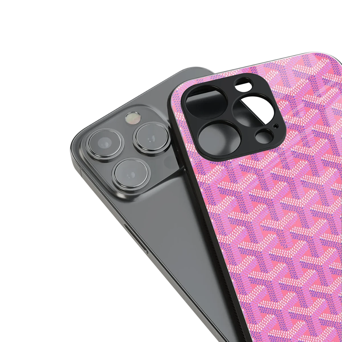 Fusion Wave Pink stylish phone case for iphone 14 pro max | glossy glass and slim fit