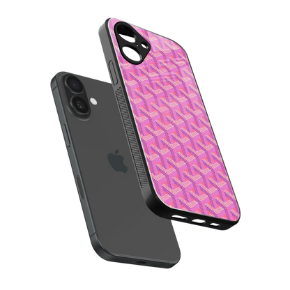 Fusion Wave Pink sleek iPhone 16 cover with tempered glass back and TPU edges