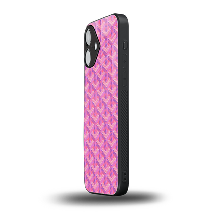 Fusion Wave Pink Phone Case for Iphone 16 | Glass Case