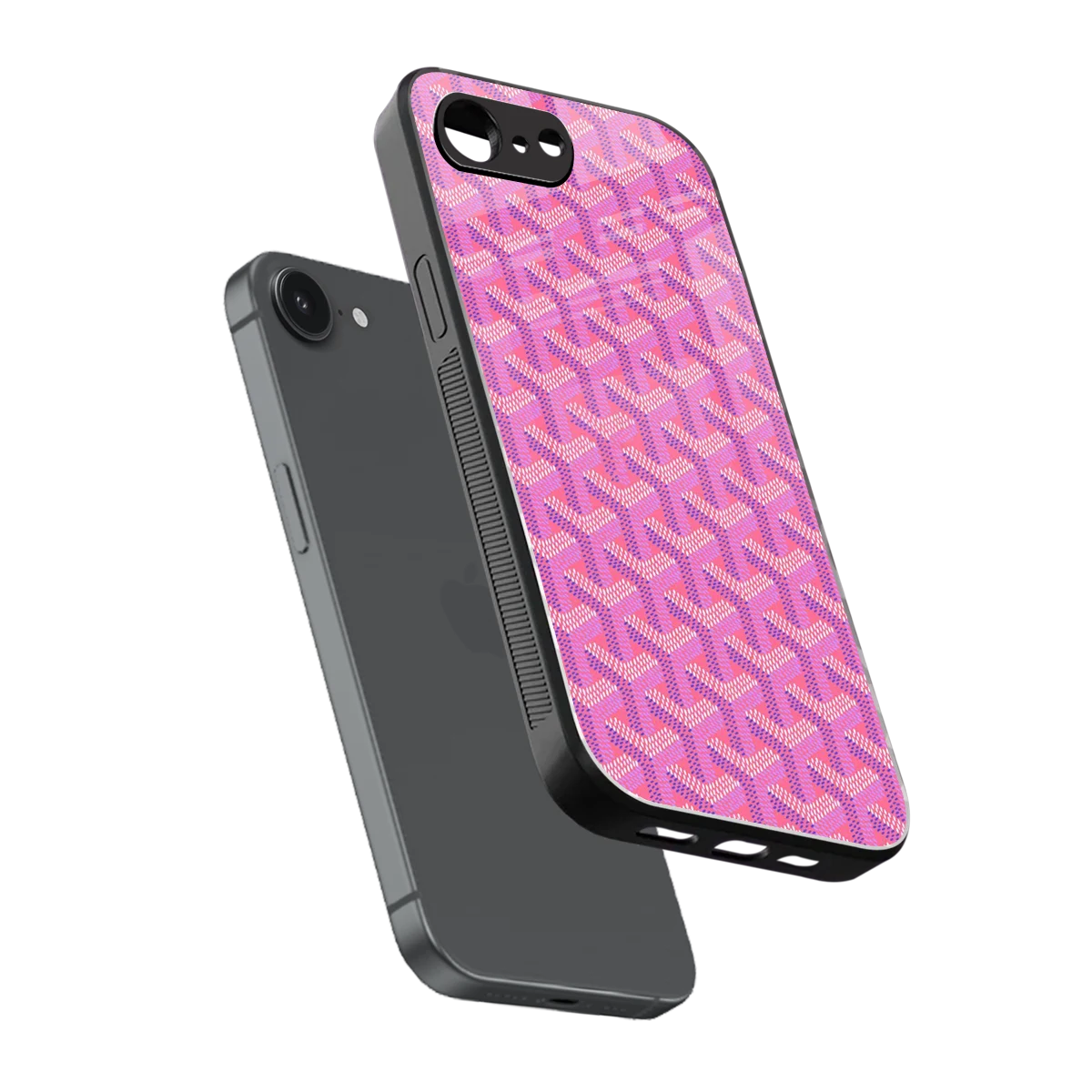 Fusion Wave Pink sleek iphone 16e cover with tempered glass back and TPU edges