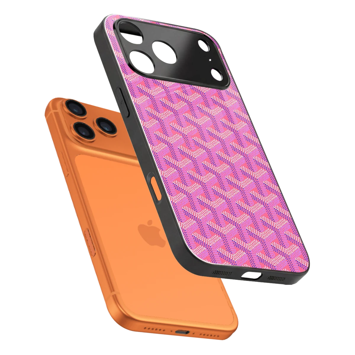 Fusion Wave Pink sleek iphone 17 pro max cover with tempered glass back and TPU edges