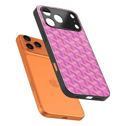Fusion Wave Pink sleek iphone 17 pro max cover with tempered glass back and TPU edges