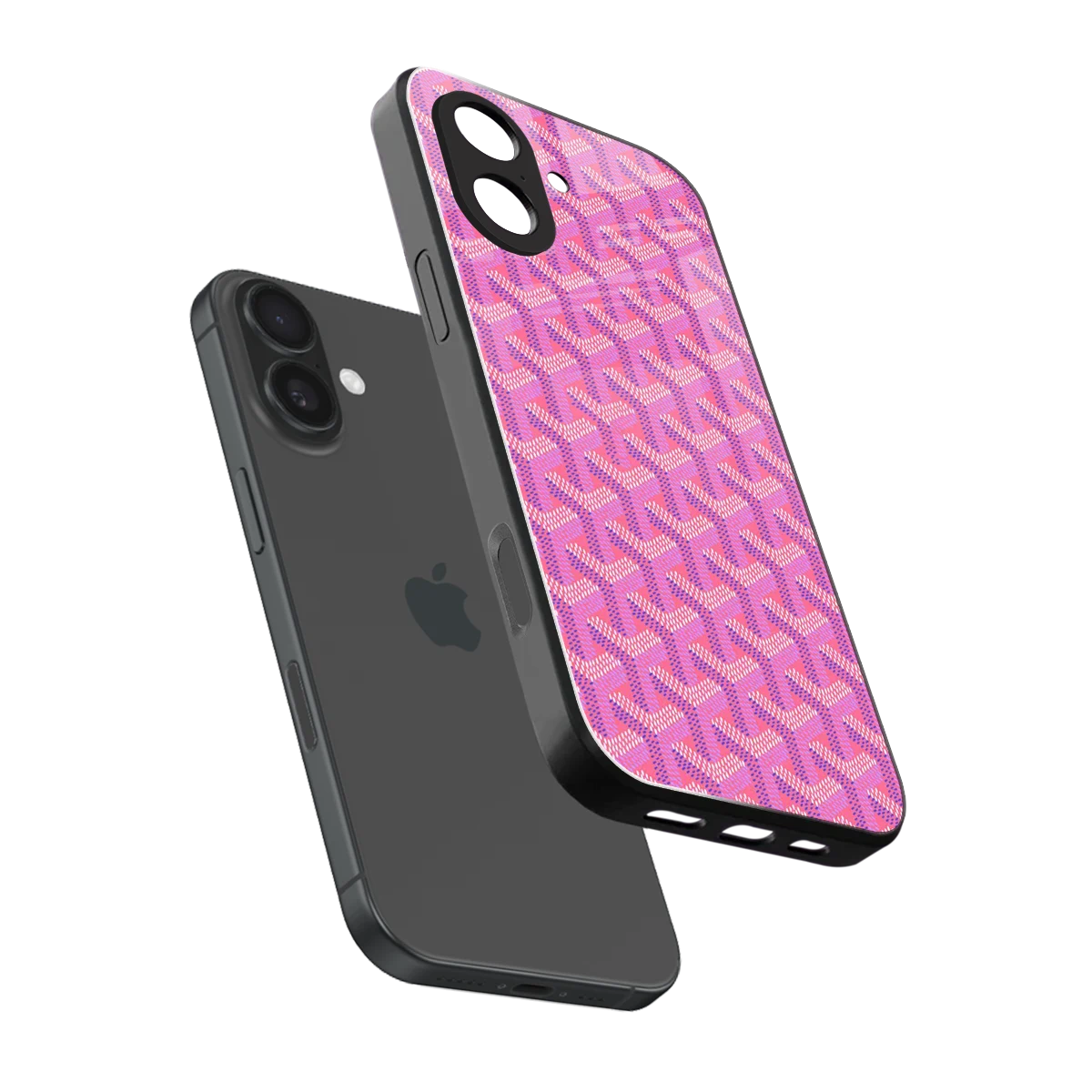Fusion Wave Pink sleek iphone 17 cover with tempered glass back and TPU edges