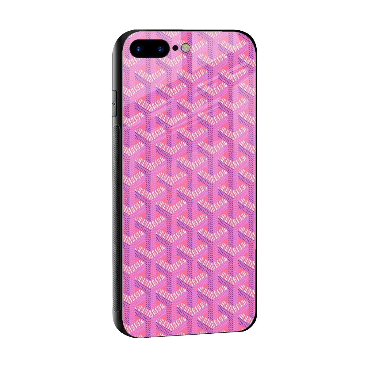 Fusion Wave Pink sleek iphone 8 plus cover with tempered glass back and TPU edges