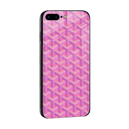Fusion Wave Pink sleek iphone 8 plus cover with tempered glass back and TPU edges