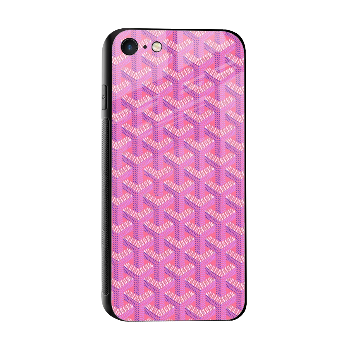 Fusion Wave Pink sleek iphone 7 cover with tempered glass back and TPU edges