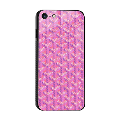 Fusion Wave Pink sleek iphone 7 cover with tempered glass back and TPU edges