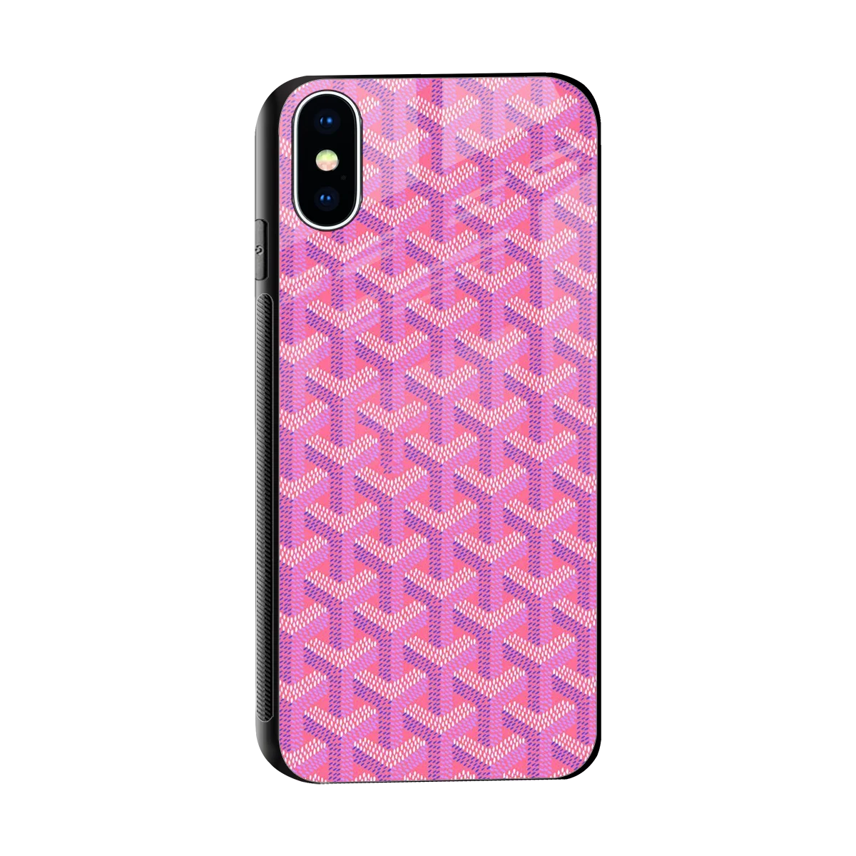 Fusion Wave Pink sleek iphone xs cover with tempered glass back and TPU edges