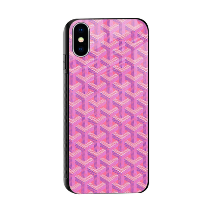 Fusion Wave Pink sleek iphone xs cover with tempered glass back and TPU edges