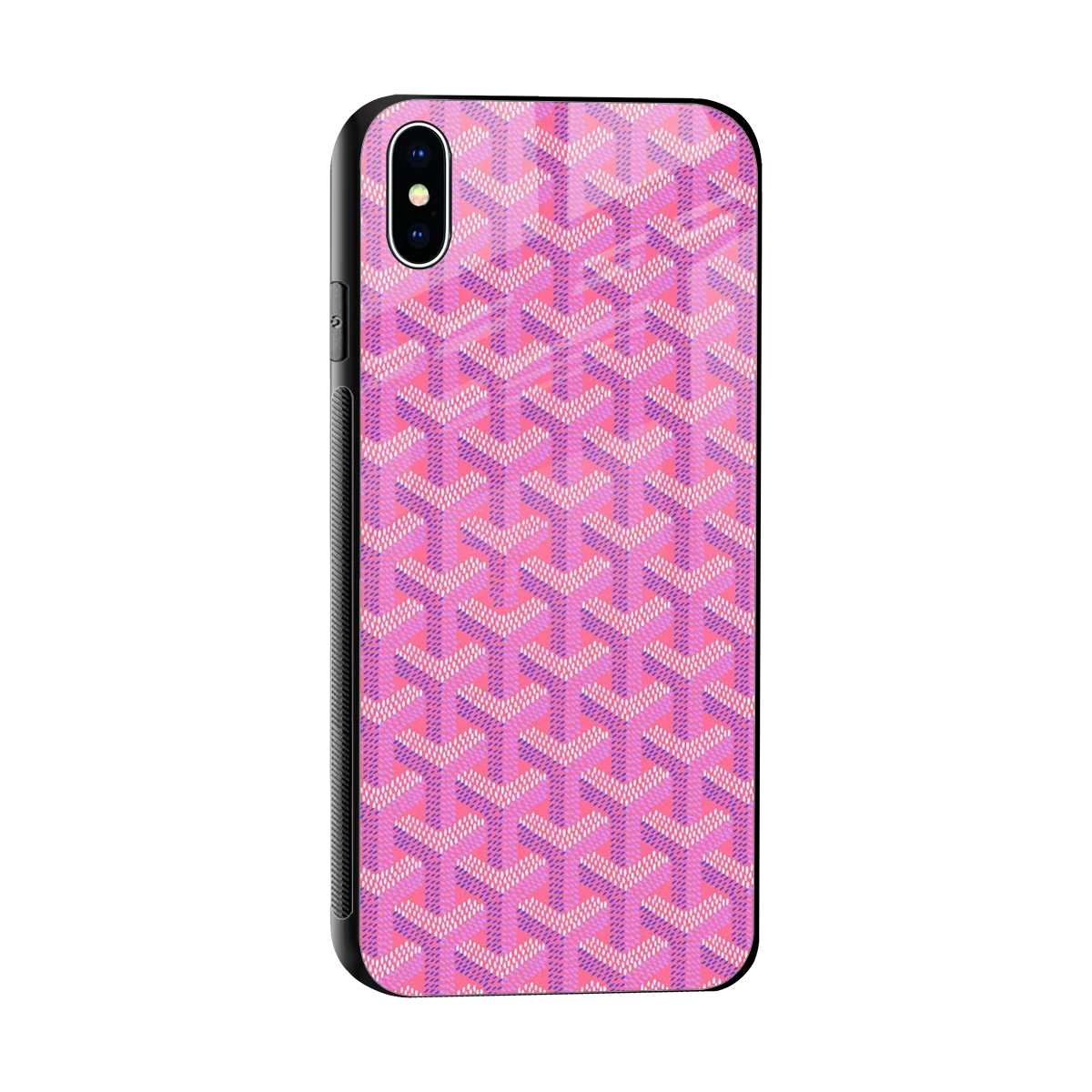 Fusion Wave Pink sleek iphone xs max cover with tempered glass back and TPU edges
