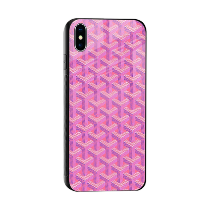 Fusion Wave Pink sleek iphone xs max cover with tempered glass back and TPU edges