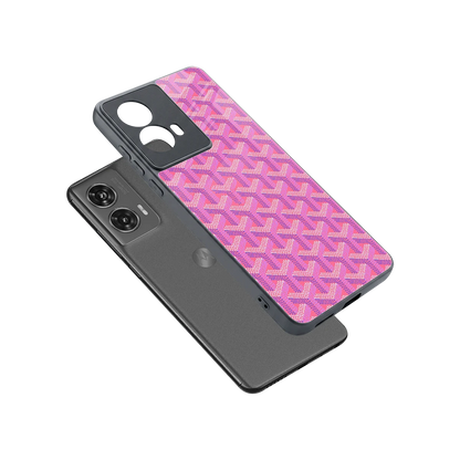 Fusion Wave Pink sleek motorola edge 50 fusion cover with tempered glass back and TPU edges