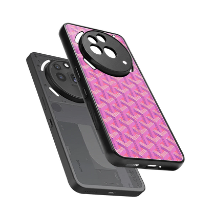 Fusion Wave Pink sleek nothing phone 3a pro cover with tempered glass back and TPU edges