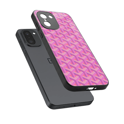 Fusion Wave Pink sleek oneplus 15r cover with tempered glass back and TPU edges