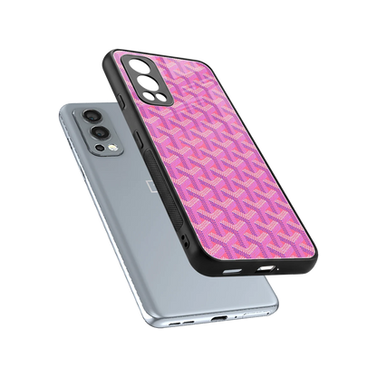 Fusion Wave Pink sleek oneplus nord 2 cover with tempered glass back and TPU edges