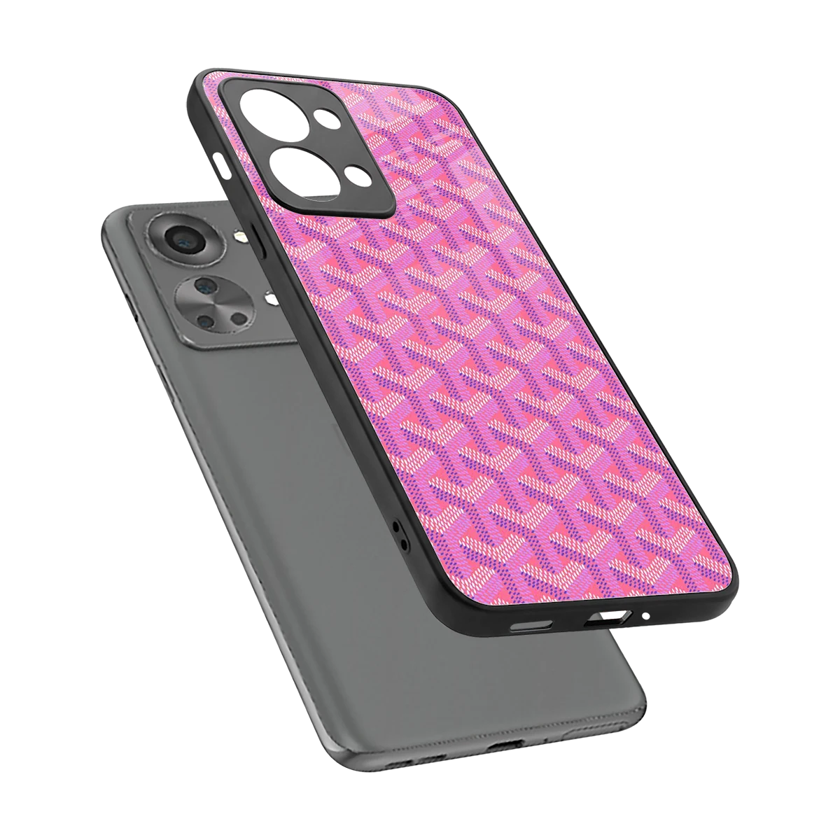 Fusion Wave Pink sleek oneplus nord 2t cover with tempered glass back and TPU edges