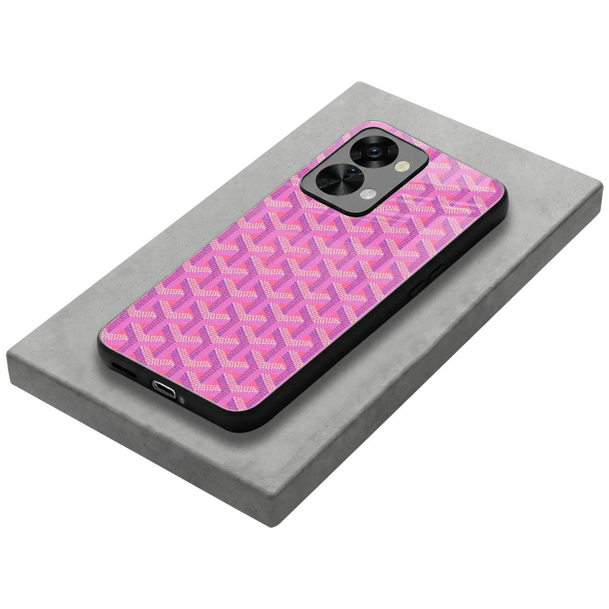 Fusion Wave Pink stylish phone case for oneplus nord 2t | glossy glass and slim fit