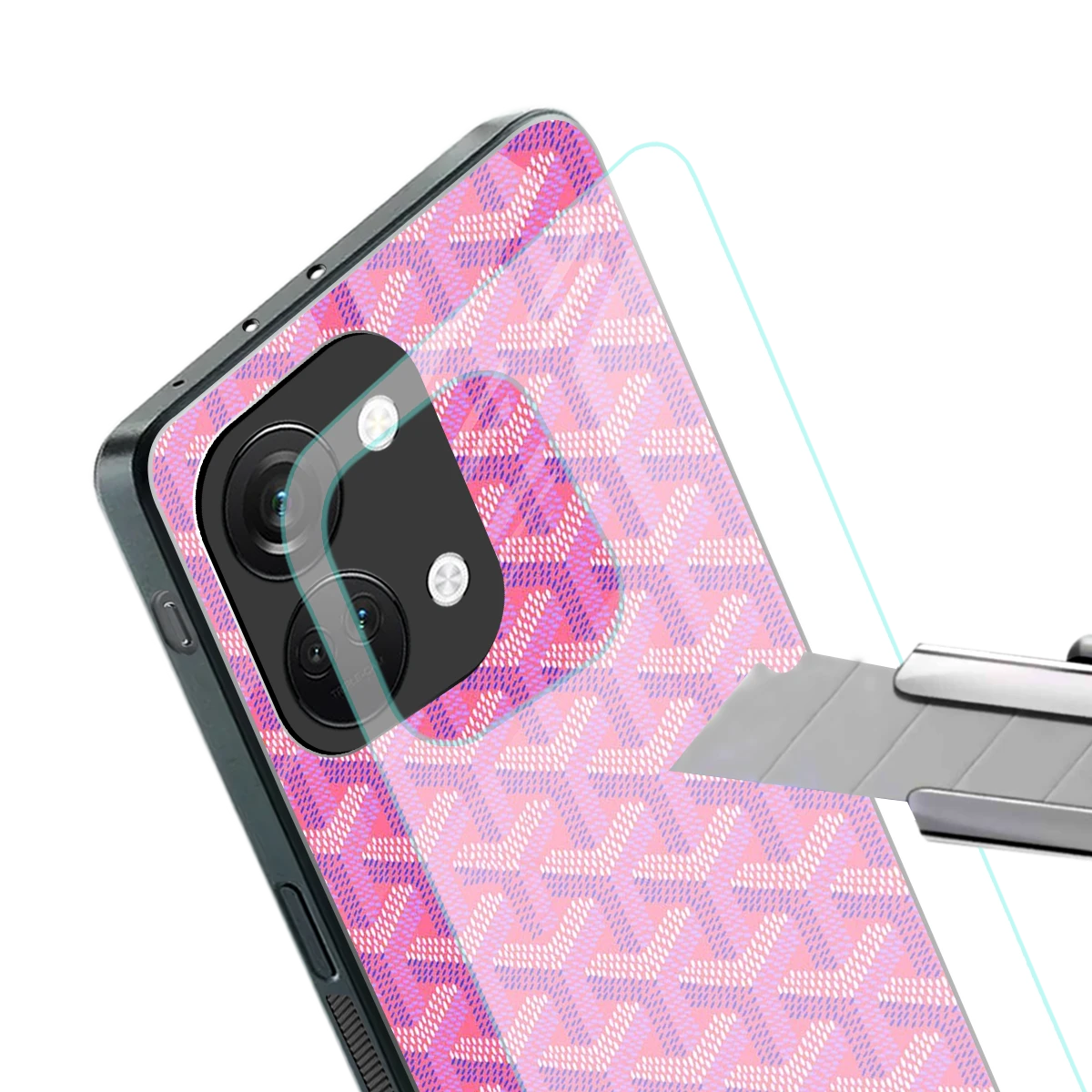 Fusion Wave Pink stylish phone case for oneplus nord 3 | glossy glass and slim fit
