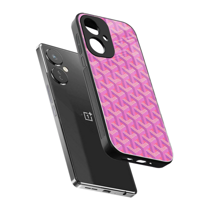 Fusion Wave Pink sleek oneplus nord ce 3 cover with tempered glass back and TPU edges