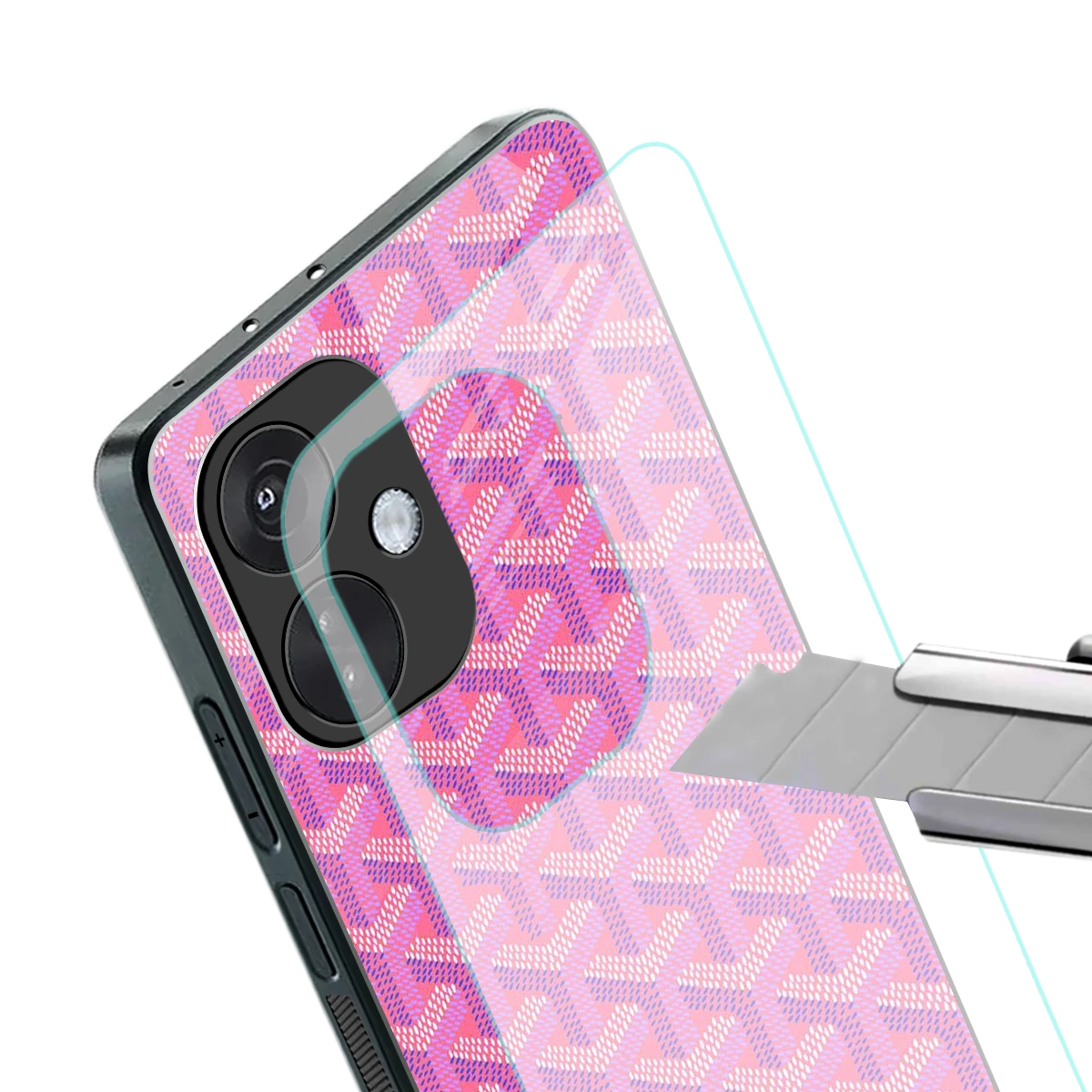 Fusion Wave Pink stylish phone case for oneplus nord ce 3 | glossy glass and slim fit
