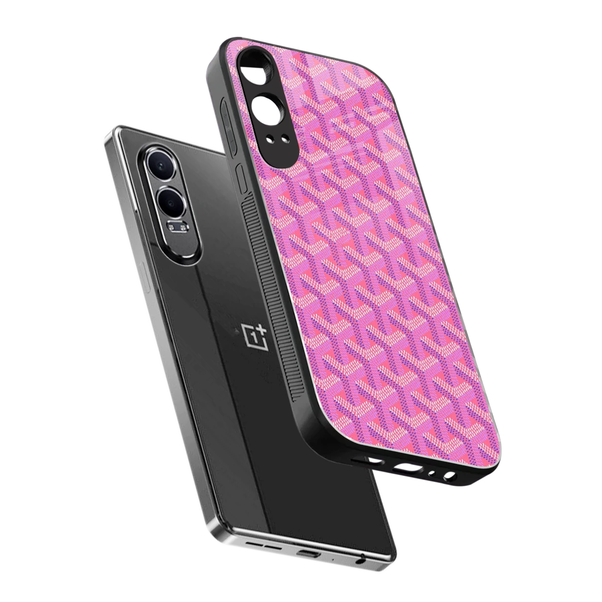 Fusion Wave Pink sleek oneplus nord ce 4 lite cover with tempered glass back and TPU edges