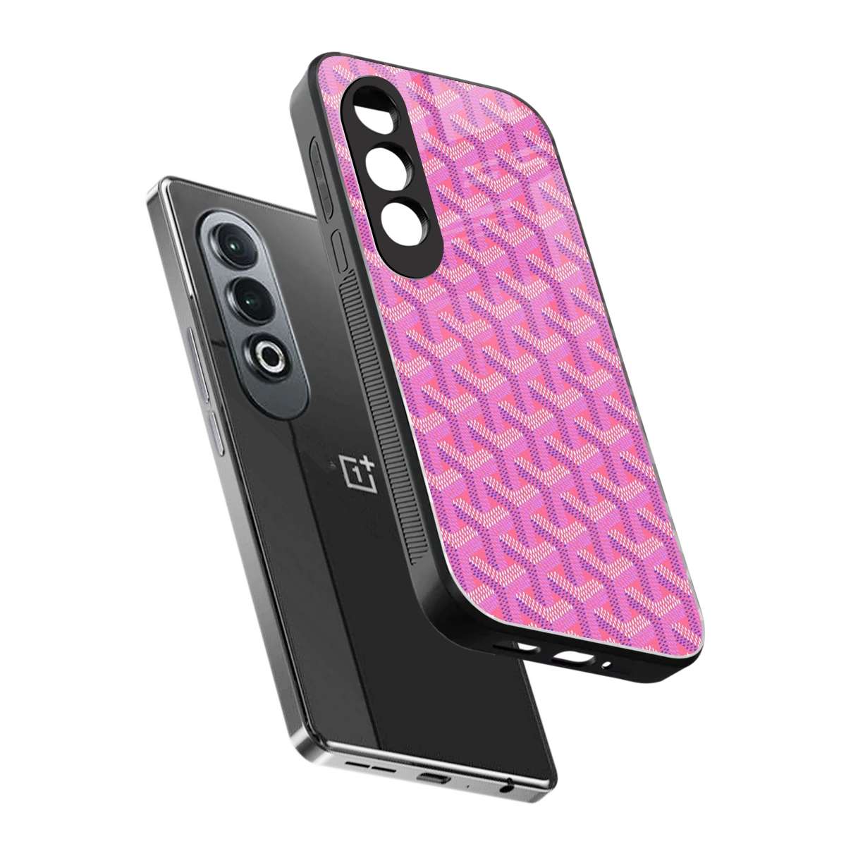 Fusion Wave Pink sleek oneplus nord ce 4 cover with tempered glass back and TPU edges